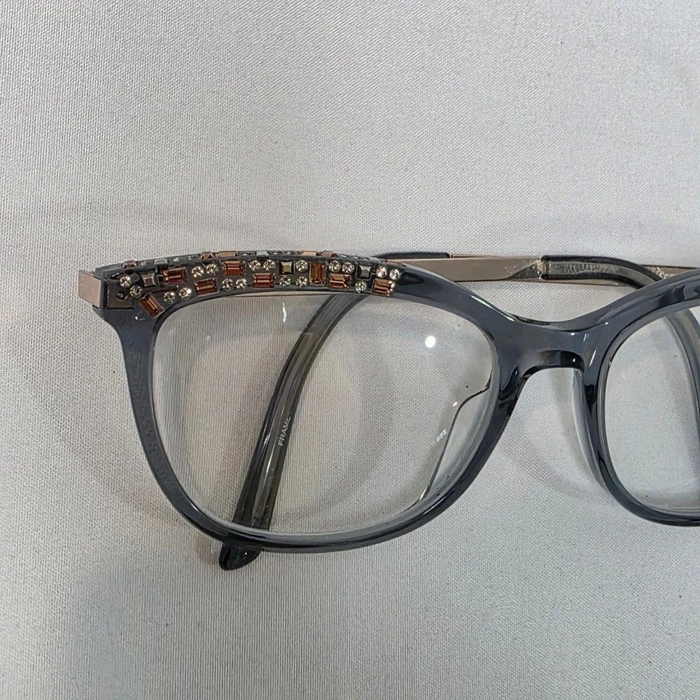 bebe Eyeglasses Womens 52-17-140 Aqua Crystal BB5179 Swarkovski Crystals Frames